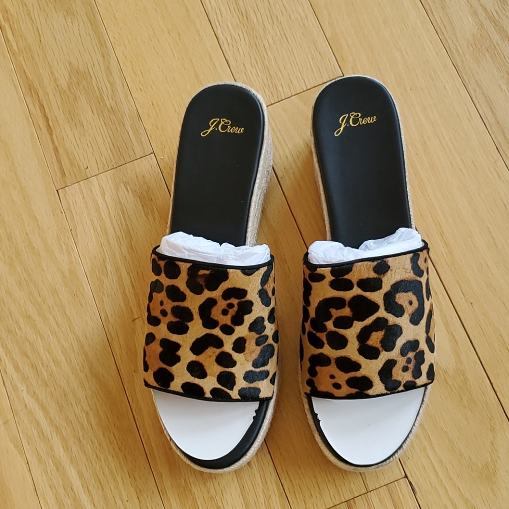 J.Crew calf hair animal print Espadrille s…